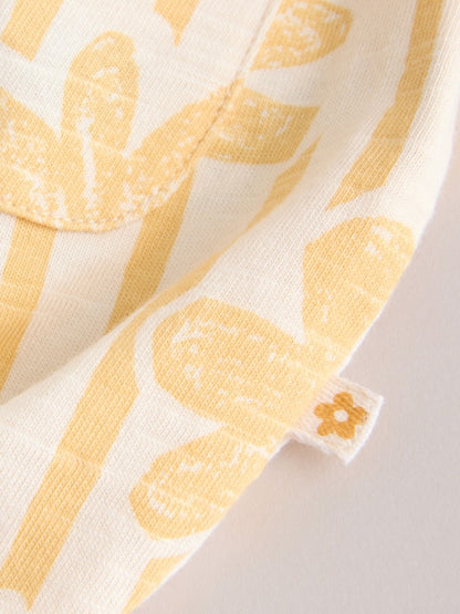 Yellow Floral Button Through