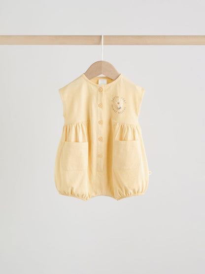 Yellow Floral Button Through
