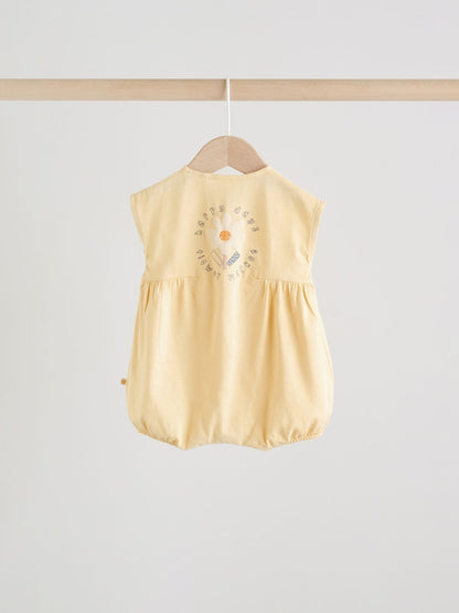 Yellow Floral Button Through