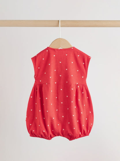 Red Heart Printed Button Through