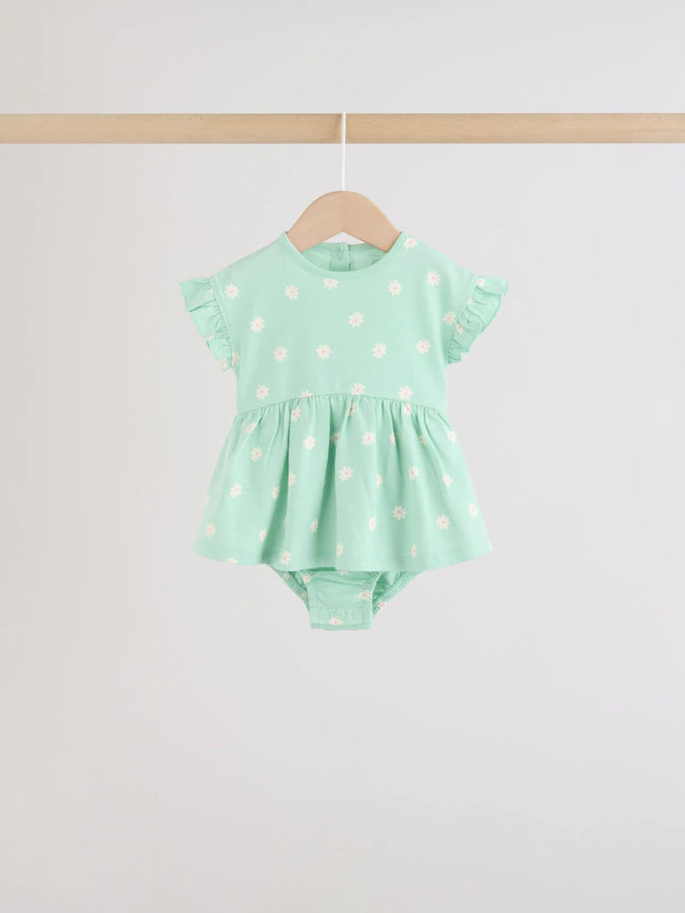 Pink Heart Printed Jersey Baby Rompers 3 Pack