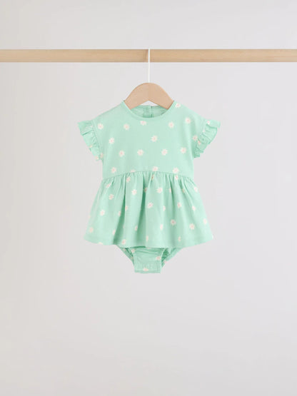 Pink Heart Printed Jersey Baby Rompers 3 Pack
