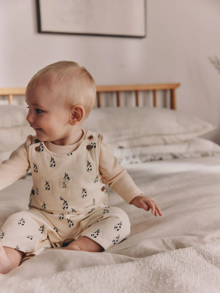 Neutral Milk Club Jersey Dungarees and Bodysuits Baby Set (0mths-2yrs)