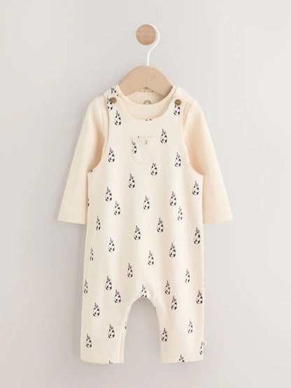 Neutral Milk Club Jersey Dungarees and Bodysuits Baby Set (0mths-2yrs)