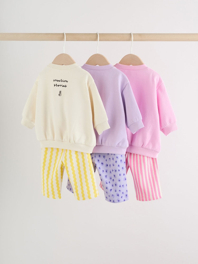 Multi Baby Sweat Top And Joggers 6 Pack (0mths-3yrs)
