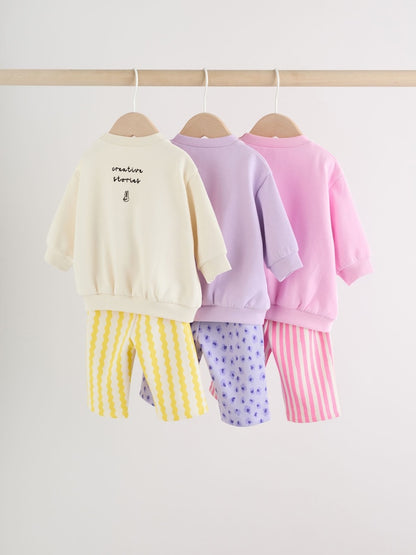 Multi Baby Sweat Top And Joggers 6 Pack (0mths-3yrs)