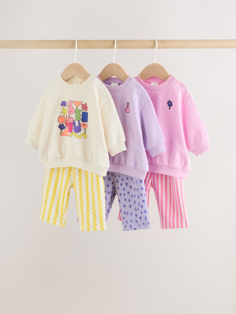 Multi Baby Sweat Top And Joggers 6 Pack (0mths-3yrs)