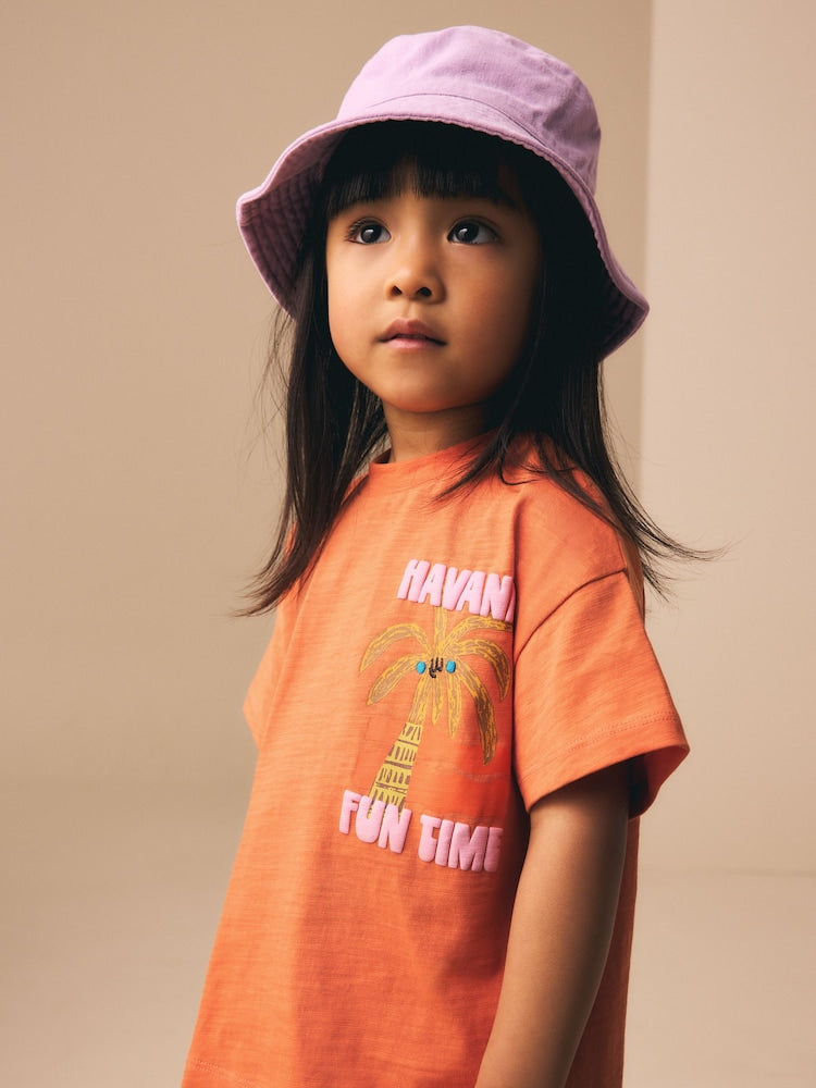 Orange Palm Tree Short Sleeve T-Shirt (3mths-7yrs)
