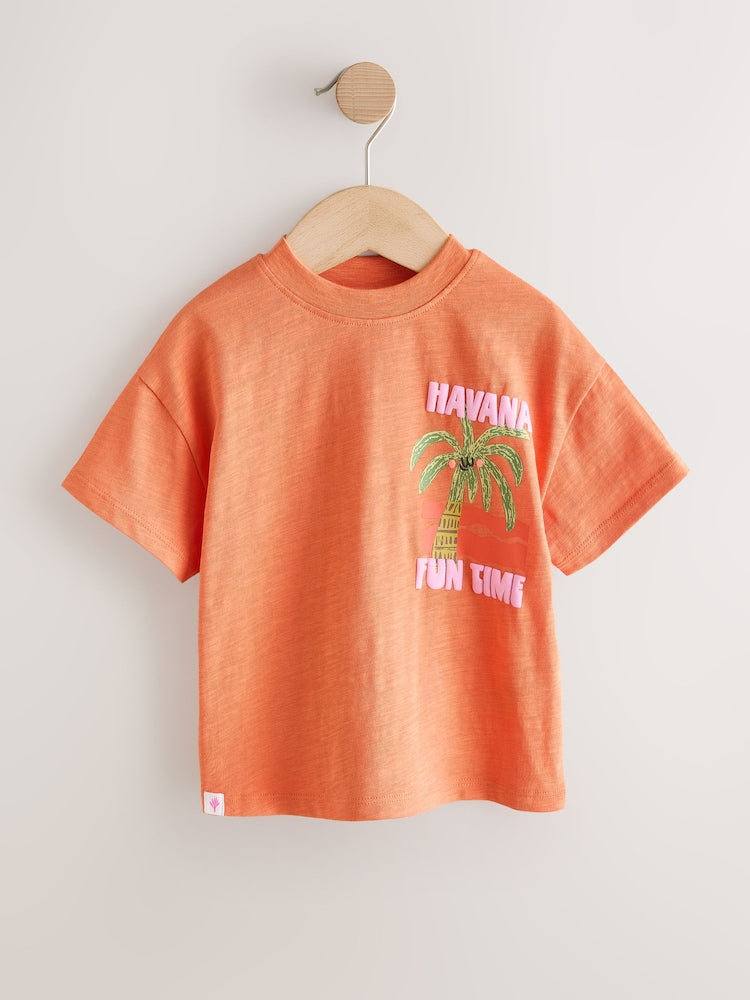 Orange Palm Tree Short Sleeve T-Shirt (3mths-7yrs)
