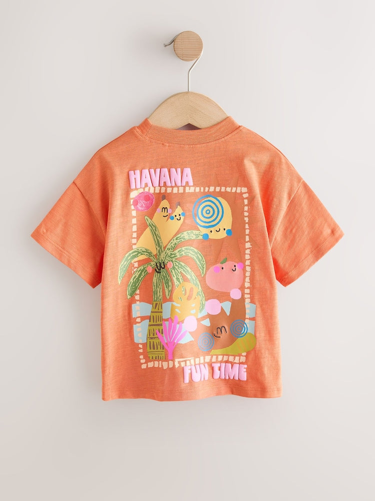 Orange Palm Tree Short Sleeve T-Shirt (3mths-7yrs)