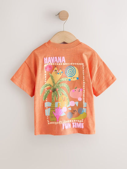 Orange Palm Tree Short Sleeve T-Shirt (3mths-7yrs)