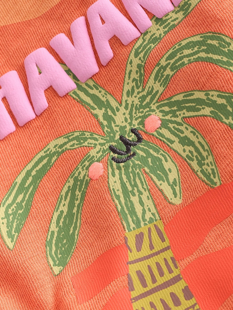 Orange Palm Tree Short Sleeve T-Shirt (3mths-7yrs)