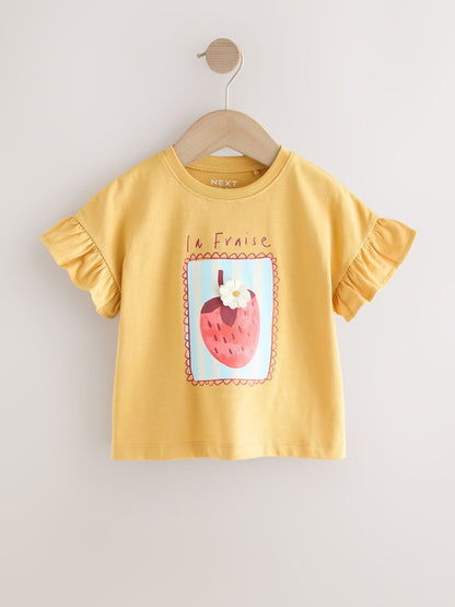 Ochre Yellow Strawberry Short Sleeve T-Shirt (3mths-7yrs)