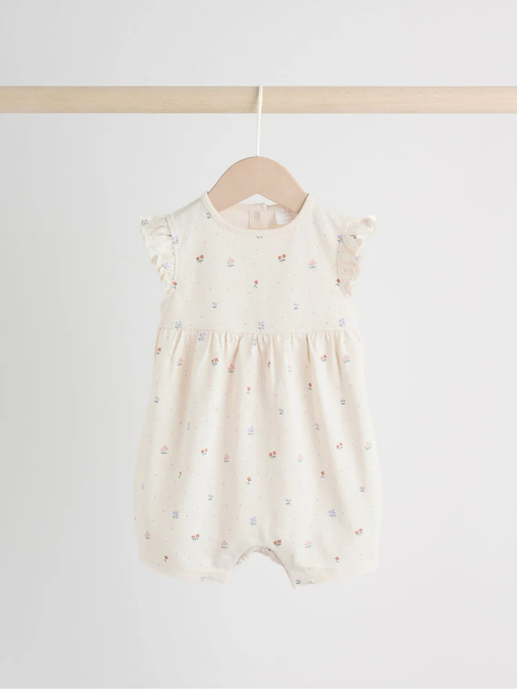 Lilac and Ecru Baby Rompers 3 Pack