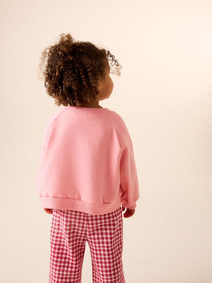 Bright Pink Sweatshirt and Wide Leg Joggers Set (3mths-7yrs)