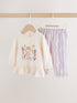 Purple Flower Baby T-Shirts And Trousers 2 Piece Set (0mths-2yrs) - 12-18 Months (80-86cm)