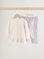Purple Flower Baby T-Shirts And Trousers 2 Piece Set (0mths-2yrs) - Size 50cm (First Size)