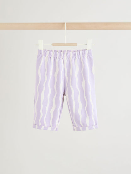 Purple Flower Baby T-Shirts And Trousers 2 Piece Set (0mths-2yrs) - Size 50cm (First Size)
