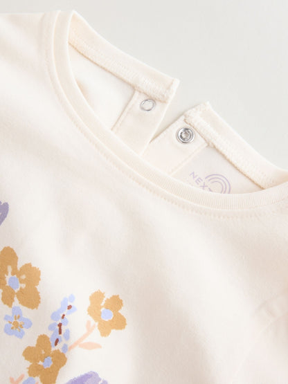 Purple Flower Baby T-Shirts And Trousers 2 Piece Set (0mths-2yrs)