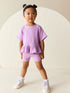 Lilac Purple Short Sleeve Ribbed Top and Shorts Set (3mths-7yrs)