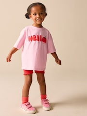 Pink Tomato Character Short Sleeve T-Shirt and Cycle Shorts Set (3mths-7yrs) - Size 3-6 Months (62-68cm)