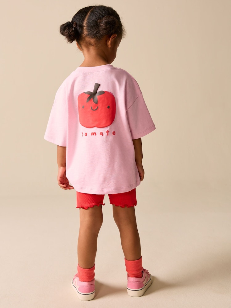 Pink Tomato Character Short Sleeve T-Shirt and Cycle Shorts Set (3mths-7yrs)
