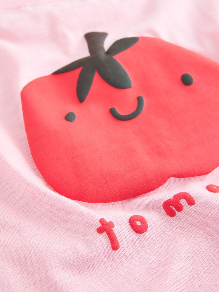 Pink Tomato Character Short Sleeve T-Shirt and Cycle Shorts Set (3mths-7yrs)