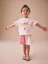 Ecru White Bunny Cherry Short Sleeve T-Shirt and Shorts Set (3mths-7yrs) - Ecru White Bunny Cherry / 12-18 Months (80-86cm)