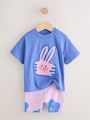Blue Bunny Short Sleeve T-Shirt and Cycle Shorts Set (3mths-7yrs) - Size 3-6 Months (62-68cm)