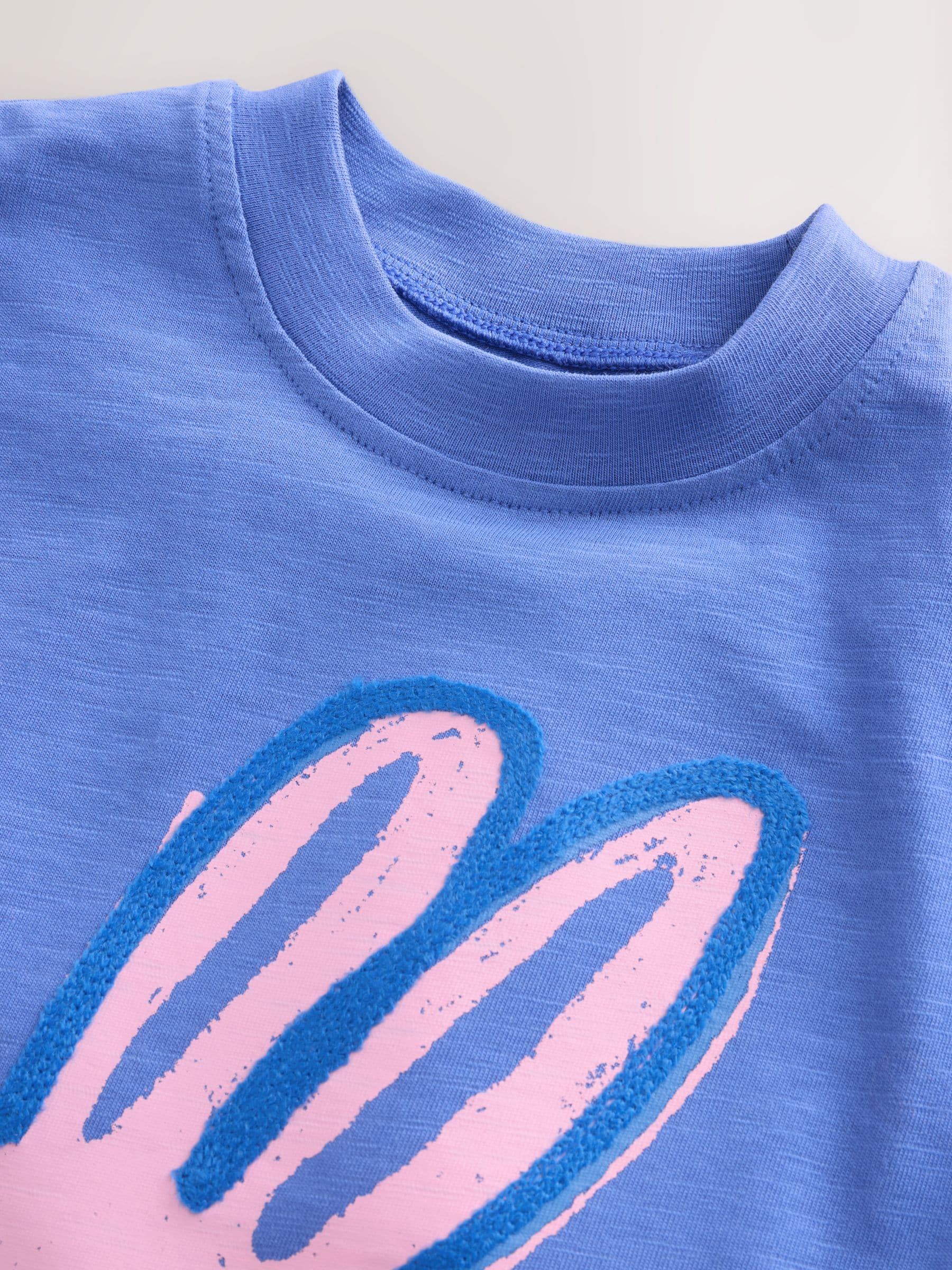Blue Bunny Short Sleeve T-Shirt and Cycle Shorts Set (3mths-7yrs) - Size 3-6 Months (62-68cm)