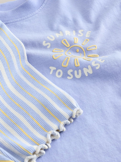 Blue Sunshine Short Sleeve T-Shirt and Cycle Shorts Set (3mths-7yrs)
