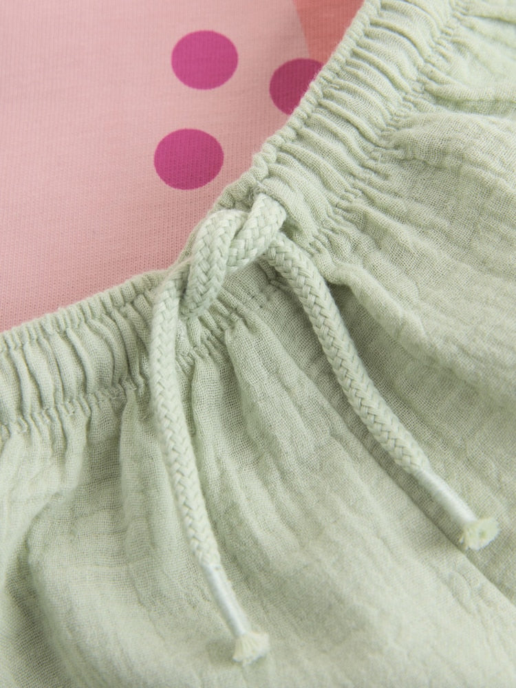 Pink Apple Short Sleeve T-Shirt and Shorts Set (3mths-7yrs) - Size 3-6 Months (62-68cm)