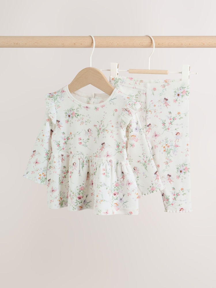 White Fairy Peplum Top and Leggings Baby Set (0mths-2yrs)