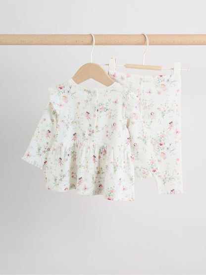 White Fairy Peplum Top and Leggings Baby Set (0mths-2yrs)
