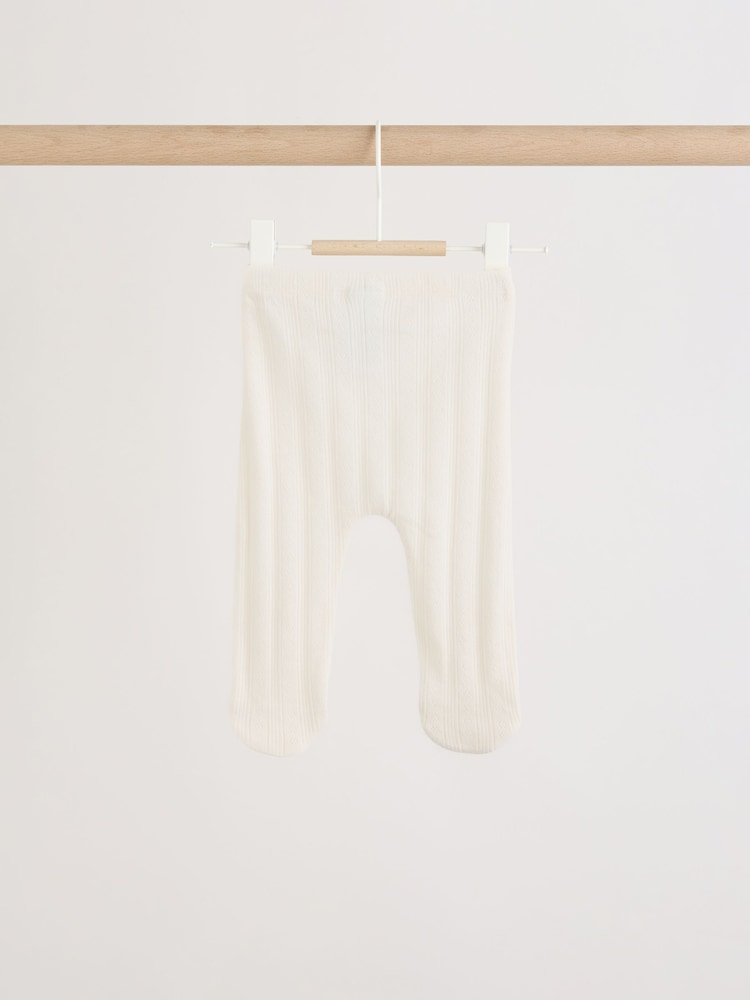 Ecru Pointelle Bodysuit Leggings And Cardigan Baby Set 3 Piece (0-9mths) - Size First Size (50cm)