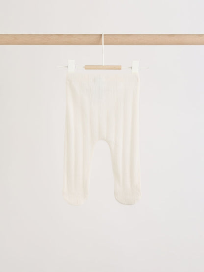 Ecru Pointelle Bodysuit Leggings And Cardigan Baby Set 3 Piece (0-9mths) - Size First Size (50cm)