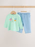 Green Long Sleeve Tops and Trousers Baby 2 Piece Set (0mths-2yrs) - Green Long Sleeve / 12-18 Months (80-86cm)