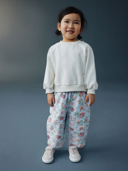 Blue Floral Print Pullon Barrel Jeans (3mths-7yrs)