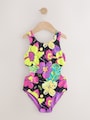 Black Tropical Cutout Swimsuit (3-16yrs) - Size 3 Years (98cm)