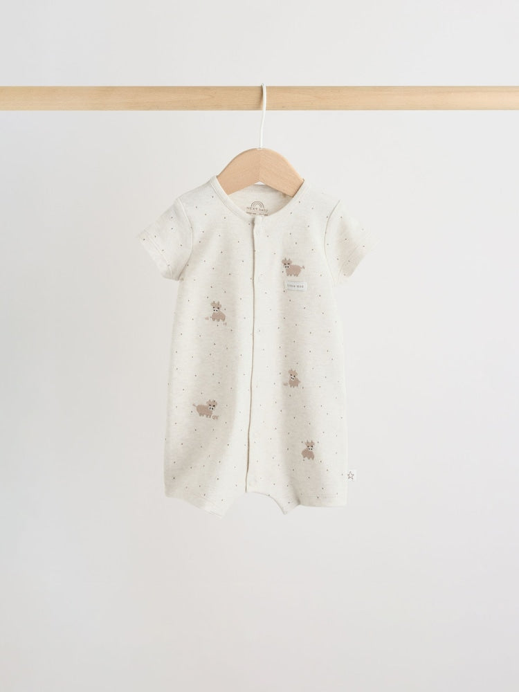 Neutral Hamish Highland Cow Jersey Baby Rompers 3 Pack