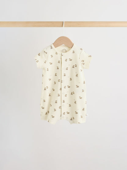 Neutral Hamish Highland Cow Jersey Baby Rompers 3 Pack