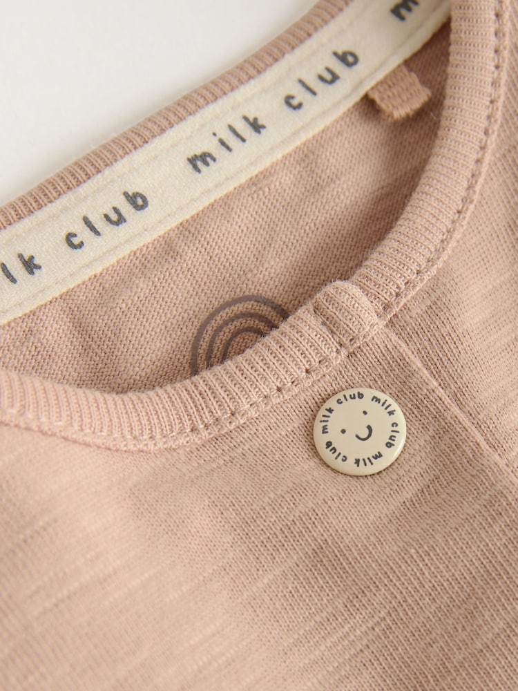 Neutral "Milk Club" Embroidered Baby Jersey Rompers 4 Pack