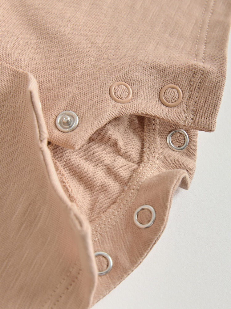 Neutral "Milk Club" Embroidered Baby Jersey Rompers 4 Pack