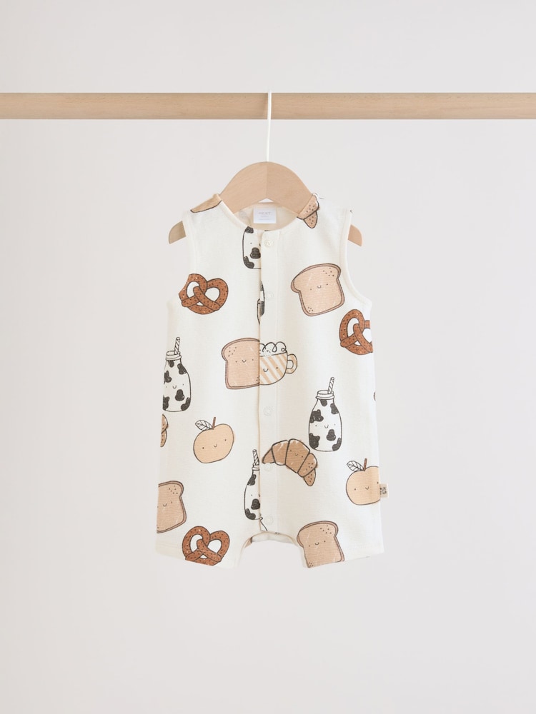 Milk Club Printed Jersey Baby Rompers 3 Pack