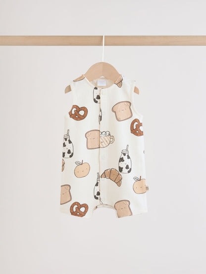 Milk Club Printed Jersey Baby Rompers 3 Pack