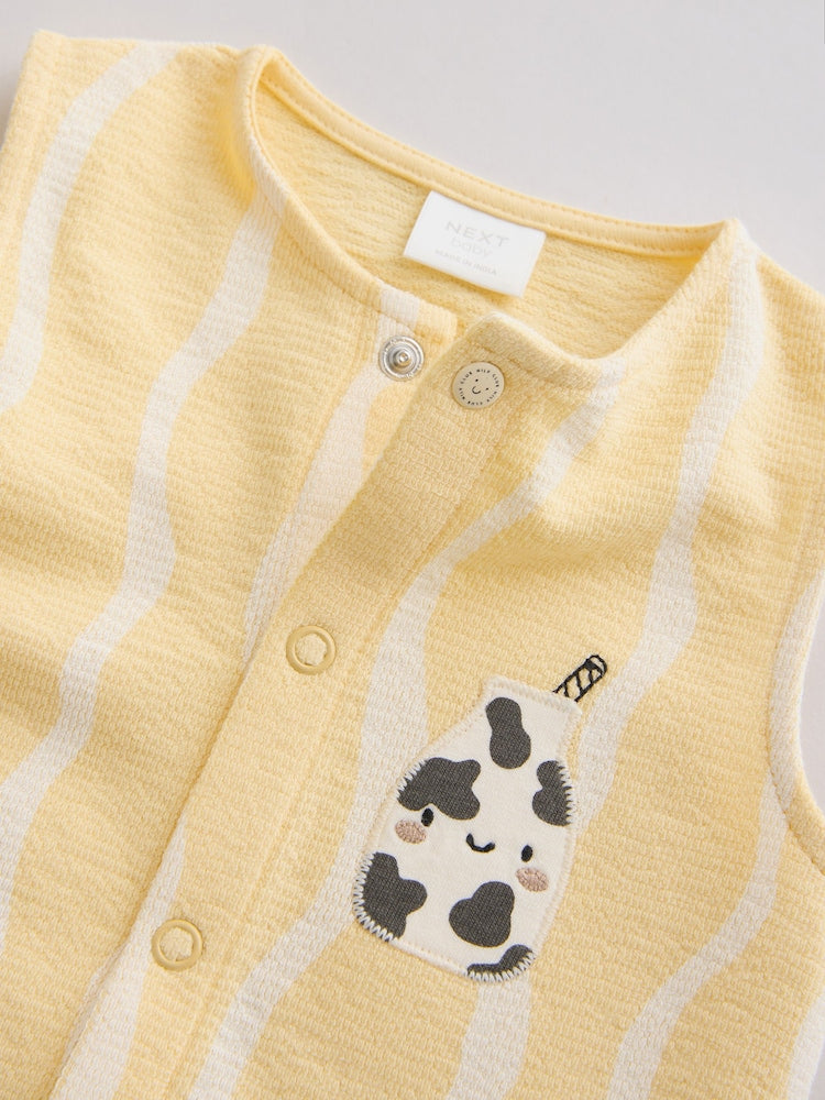 Milk Club Printed Jersey Baby Rompers 3 Pack