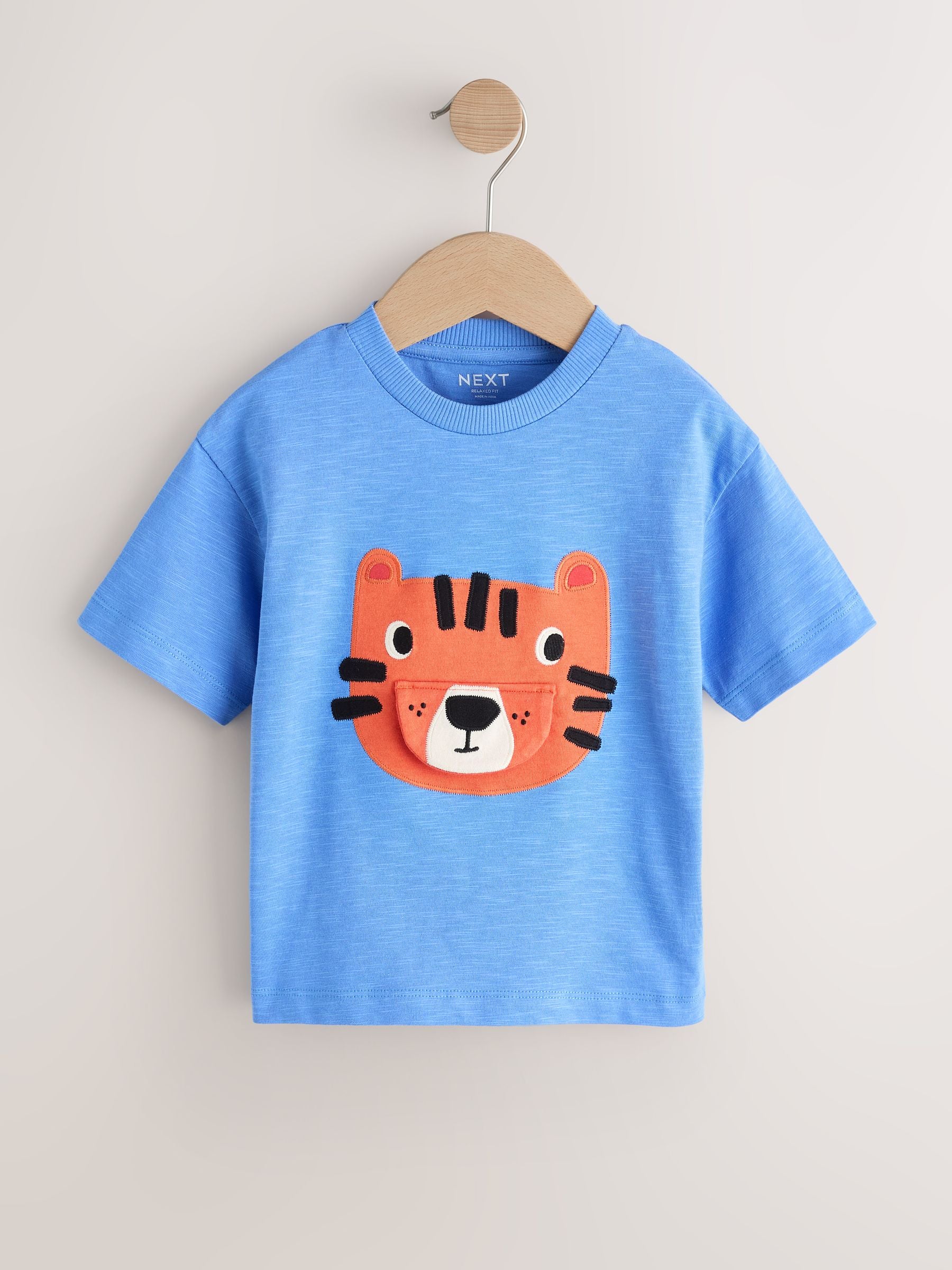 Blue Tiger Short Sleeve Interactive T-Shirt (3mths-7yrs) - Size 3-6 Months (62-68cm)