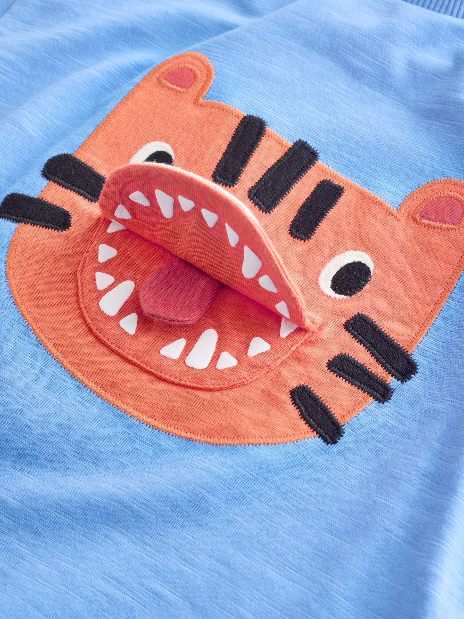 Blue Tiger Short Sleeve Interactive T-Shirt (3mths-7yrs) - Size 3-6 Months (62-68cm)