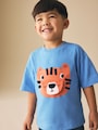 Blue Tiger Short Sleeve Interactive T-Shirt (3mths-7yrs) - Size 3-6 Months (62-68cm)