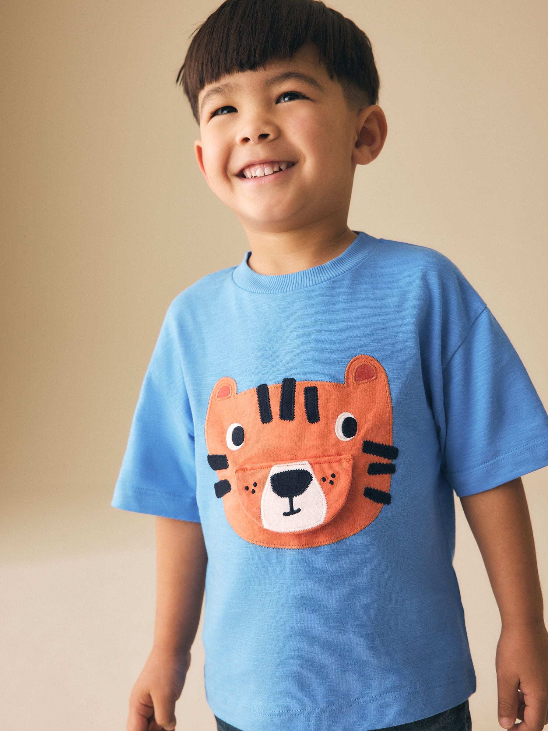 Blue Tiger Short Sleeve Interactive T-Shirt (3mths-7yrs) - Size 3-6 Months (62-68cm) - Default 1